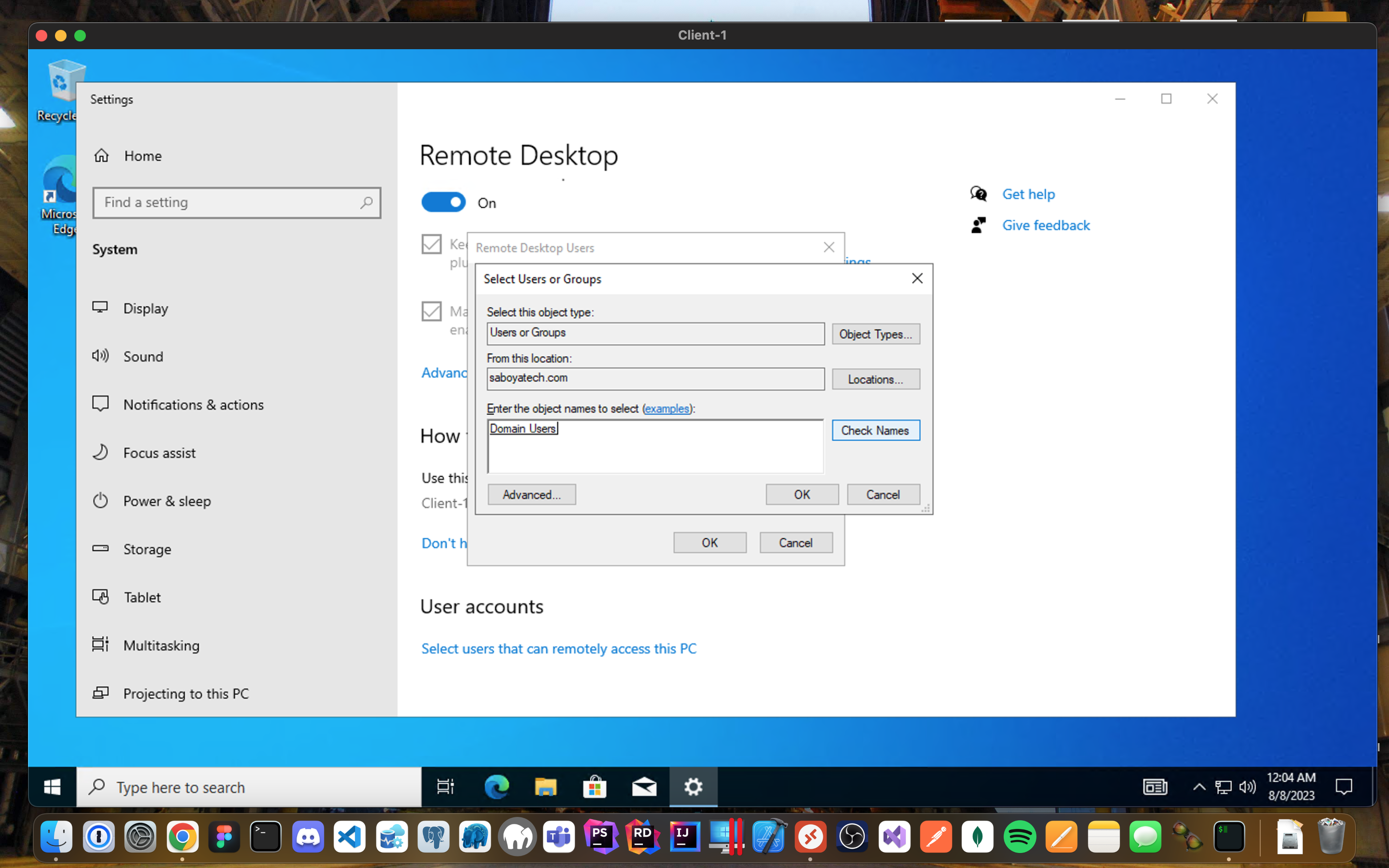 remote desktop setup